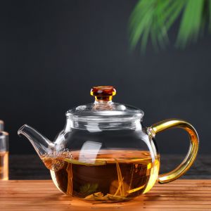 High Borosilicate Tempered Glass Teapot , Blooming Transparent Tea Set