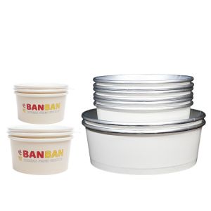 Customized eco-friendly biodegradable fast food takeaway kraft paper salad fried