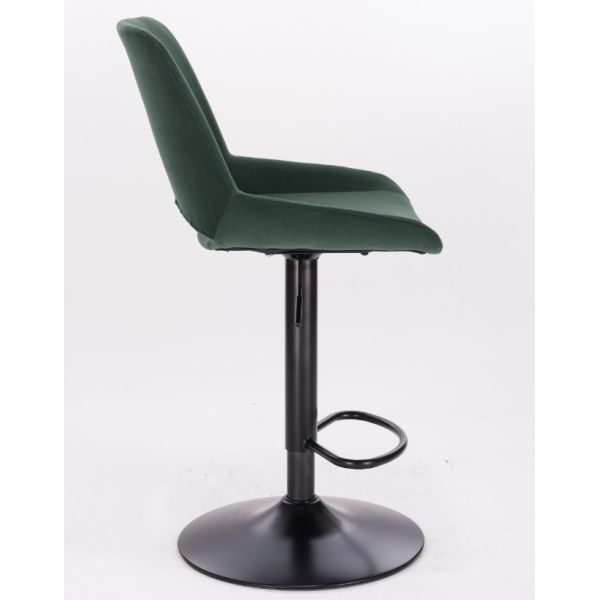 Counter Height Adjustable Bar Stool Chair Velvet Swivel Bar Stools With Black Metal Base