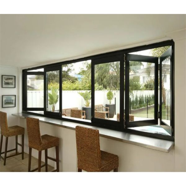 Residential Horizontal Folding Aluminium Tempered Glass Bifolding Windows For Balcony
