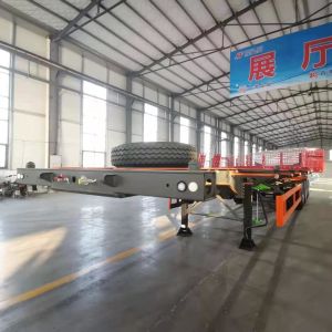 Flatbed Container Chassis Skeleton Semi Truck Trailer with Jost E100 Landing