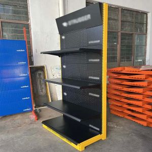 Factory Custom Size Color rak minimarket gondola shelves orange display rack