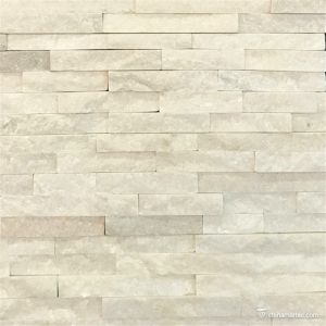 China Natural stone Pure White Quartzite Ledge Stone, China Stacked Wall Cladding CS-189 on sale