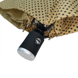 Light Weight 3 Folding Auto Open Close Umbrella Full Dot Printing 6 Ribs