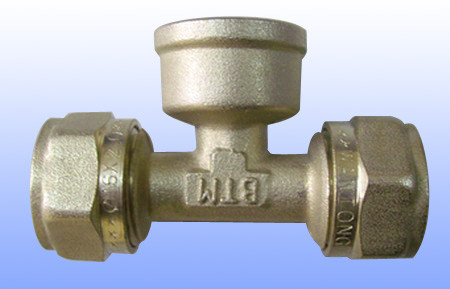 Buy compression brass fitting female tee for PEX-AL-PEX at wholesale prices