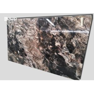 Xiamen service fantasy black marble glossy polished 18cm beautiful veins