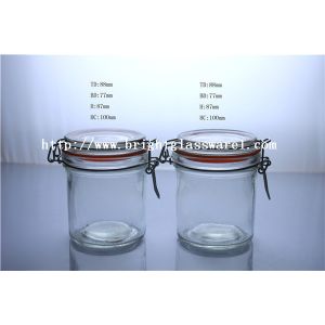 custom glass storage jar with lid, glass bottle wholesale