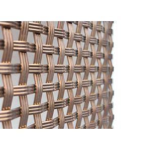 3.75mm SS316L Rose Gold Decorative Woven Wire Mesh Wall Cladding