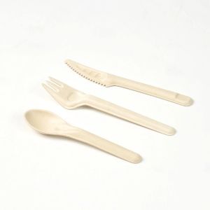 Buy cheap 165mm White Compostable Sugarcane Bagasse Sugarcane Disposable Cutlery Fork from wholesalers