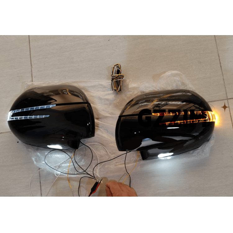 Black Rearview Mirror Cover For For Toyota Prado FJ120 2003-2009 LED Light Side Mirror For Car Mirror Cover Upgrade And Replacement