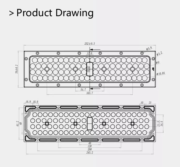 Optical 252mm SMD LED Lens 60 Degree For Outdoor Street Light