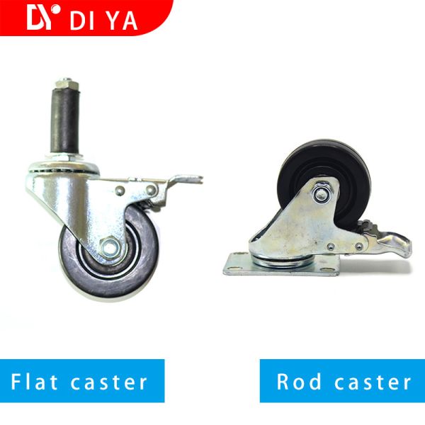 Buy Shock Absorption Chromium Industrial Caster Wheels Swivel Lock Damping at wholesale prices