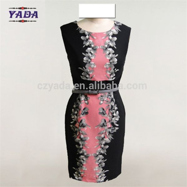 Casual polyester spandex new design lady casual women's clothing print dress for women