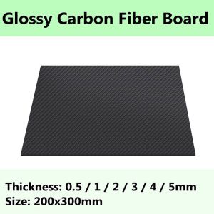 100% 3K Plain Weave Carbon Fiber Sheet Laminate Board 100 X 250 X 0.5MM