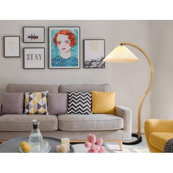 Creative Pleated Rattan Standing Lamp for bedroom living room