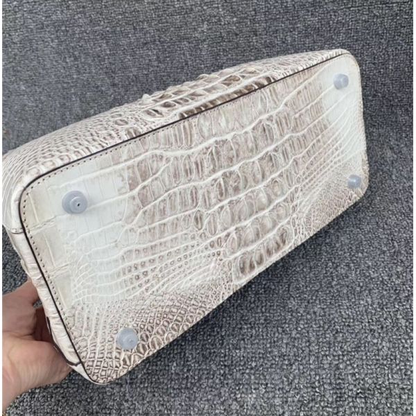 Authentic Alligator Skin Female White Purse Lady Three-way Handbag Genuine Crocodile Leather Women Single Shoulder Bag