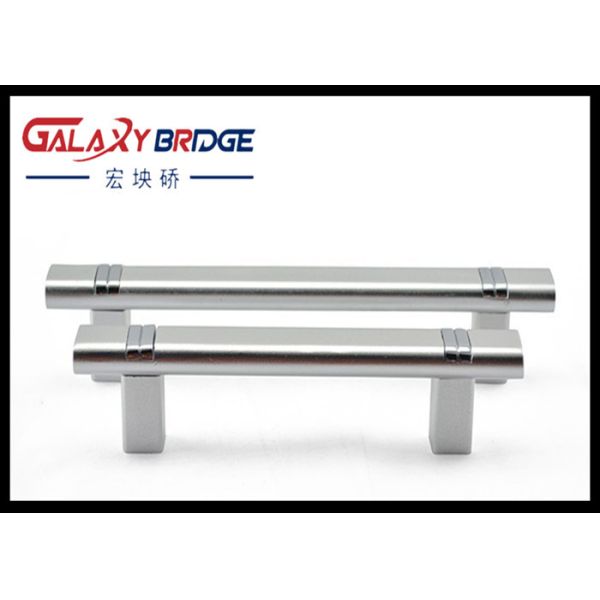 Solid 320mm Aluminum Kitchen Cabinet Handles , Silver Zinc Assembly Aluminium D