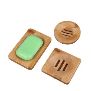 Bamboo Natural Wooden Soap Dish Holder For Bathroom Kitchen