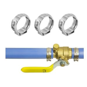 Plumbing System Tumbled SUS304 Single Ear Stepless Hose Clamps