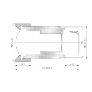 Quality 1/1.8&quot; 4.1mm, F2.8 6 Megapixel S mount low distortion less than 1% wide angle lens CCL118041MP for sale