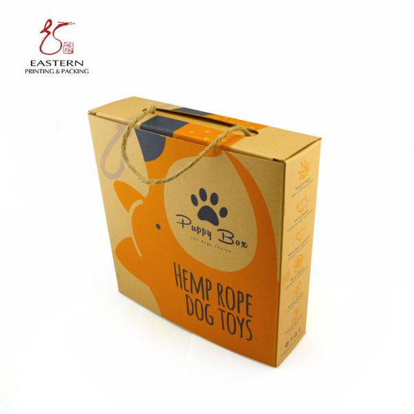Custom Printed Dog Puppy Toys Packaging Boxes | Kraft Corrugated Cardboard Gift Box for Dog Toys