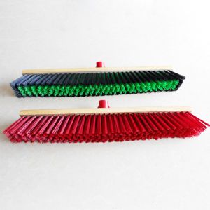 Plastic Bristle Street Sweeping Broom Head Aluminium Handle