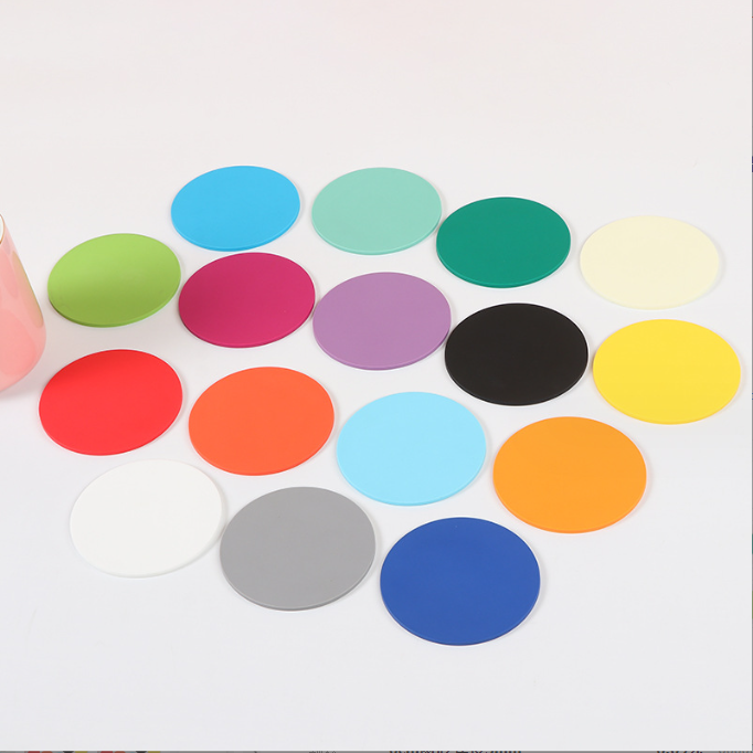 Table Mat Drink Coaster PVC Waterproof Heat Insulation Round Fashion Colorful Coasters