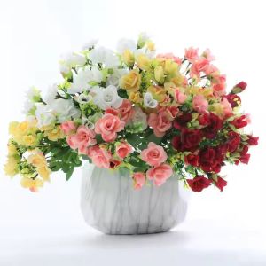 China Wholesale Wedding Home Decoration Scene Rose Bouquet Artificial Silk Flowers Bouquet on sale