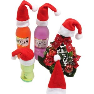 Mini Cute Hat Christmas Ornament Crafts Wine Bottle And Tableware Decoration