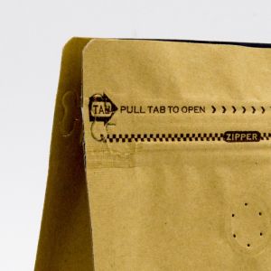 Reusable Easy Tear T-side Zip Flat Bottom Standing Coffee Bag With Air Valve For