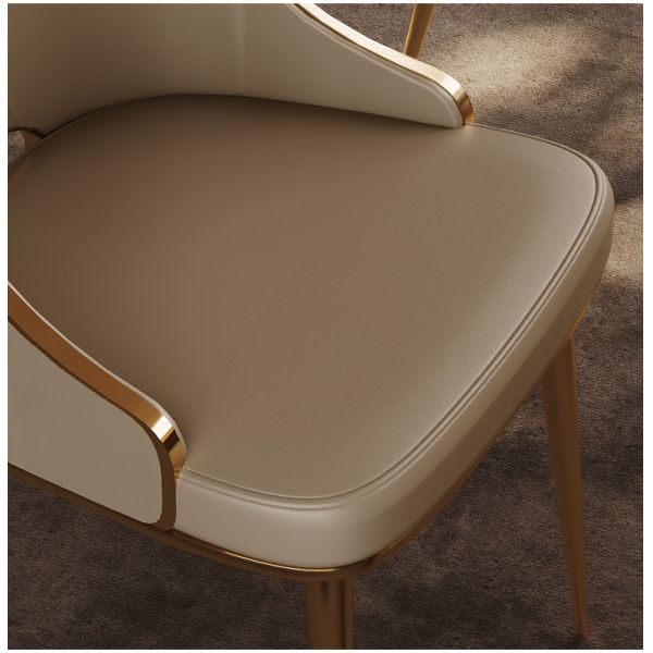 Modern Light Luxury Hotel Restaurant Furniture Stainless Steel Leather Dining Chair