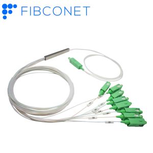 FTTH Optical PLC Splitter 1x8 ABS Box SC APC Steel Tube Connector for Communicat
