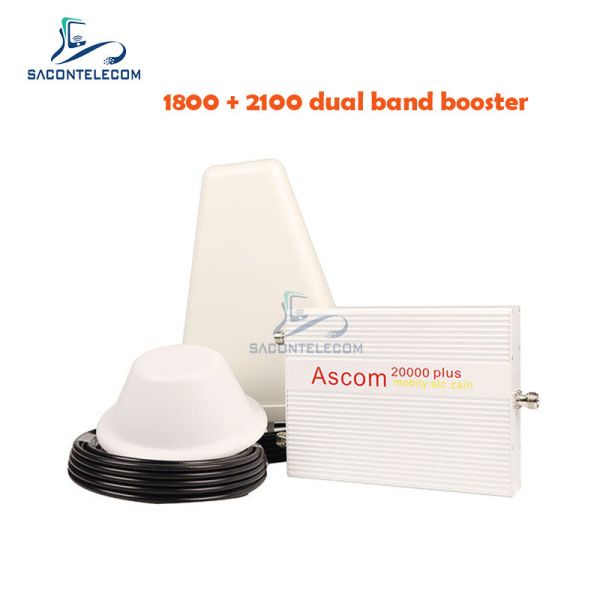 Buy 1800mhz 2100mhz Dual Band Amplifier AGC B1 B3 Ascom 8000sqm at wholesale prices