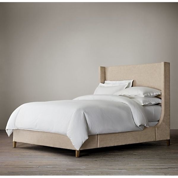 chesterfield high back designer french style antique king upholstered linen velvet fabric wooden bed beds headboard