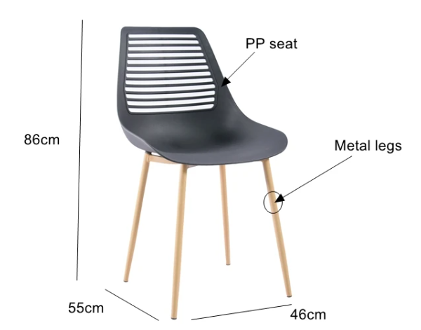 Modern Design Style Nordic Ergonomic Plastic Chair for Household Furniture in Kitchen Living Room Bedroom Dining