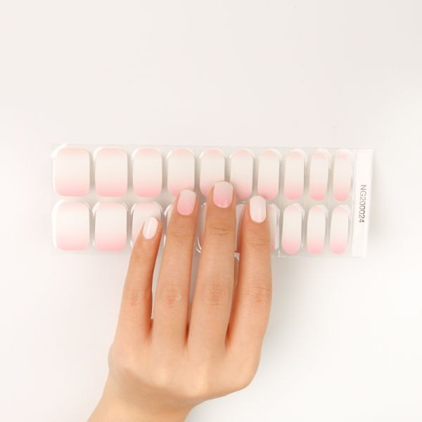 High quality UV lamp French semi cured Gel Nail strips Non-Toxic Long Lasting semi cured Gel Nail Wraps and gel nail poli