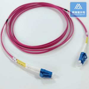 Quality Duplex MM Armored Zipcord Patch Jumper 2.0mm X 2pcs Purple LSZH With DLC Connector for sale
