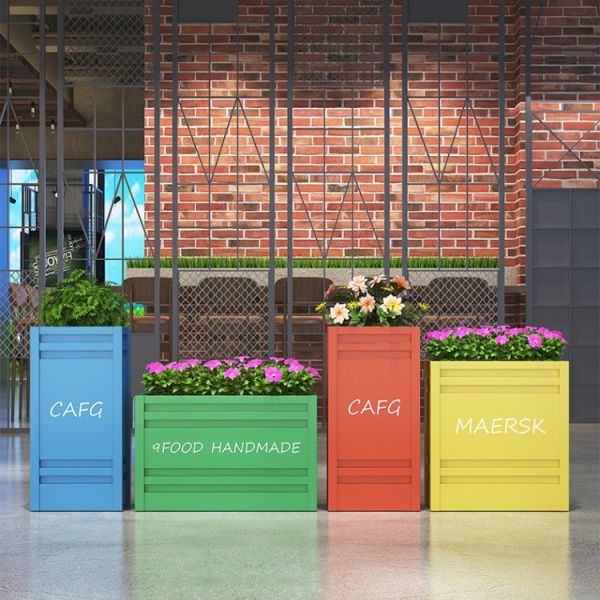 Extra large outdoor modern metal flower pot colorful planters