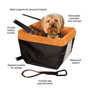 Hot Selling Soft Comfortable Portable Dog Booster Car Seat with Clip-on Safety