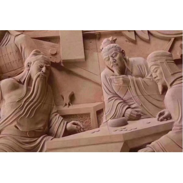 Wall Decoration Natural Stone Sculptures Beige Color Customizable