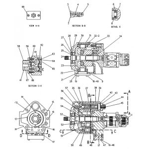 Belparts Excavator Main Pump E307C Hydraulic Pump AP2D36 165-9270