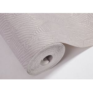 Deep Embossed Grey Washable Vinyl Wallcovering / Wallpaper Moisture - Proof