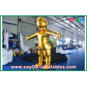 Golden Man Cloth Inflatable Cartoon Characters For Birthday Parties