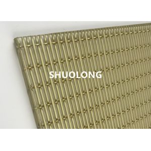 Oxidized Aluminum Glass Laminated Wire Mesh Gold Color For Sandwich Glass