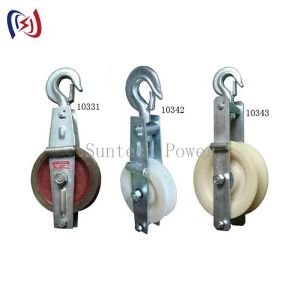 China Abrasion Resistant Conductor Stringing Block with 75mm or 100mm Sheave Width and 10KN Load Capacity for Transmission Lines on sale