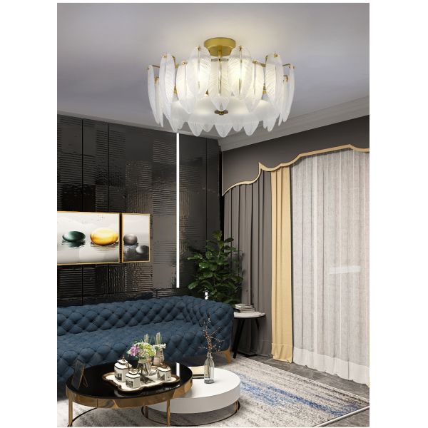 Light Luxury Ceiling Lamp Post Modern Minimalist Bedroom Lamp Creative leaf Chandelier(WH-CA-77)