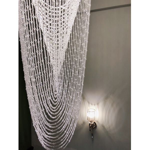 Luxury Stair Chandelier Lighting Crystal Tassel Indoor Lighting Restaurant Lobby Hotel Chandelier(WH-NC-32)