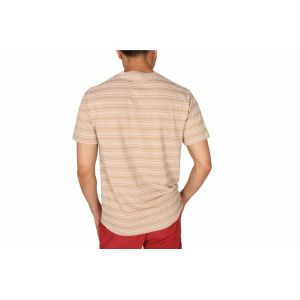 Stockpapa Pink Khaki Mens Striped Tee S M L XL