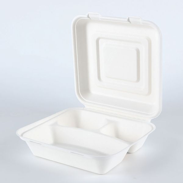 fast food container disposable bagasse plate with lid