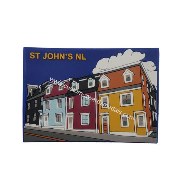 2D Cartoon ST JOHN'S NL Fridge Magnet, Soft Pvc Personalized Fridge Magnets